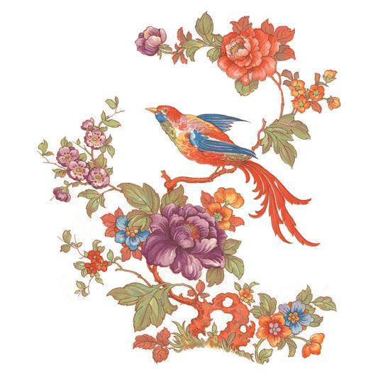 Madeline Bird Flowering Tree Overglaze Waterslide Ceramic Decals