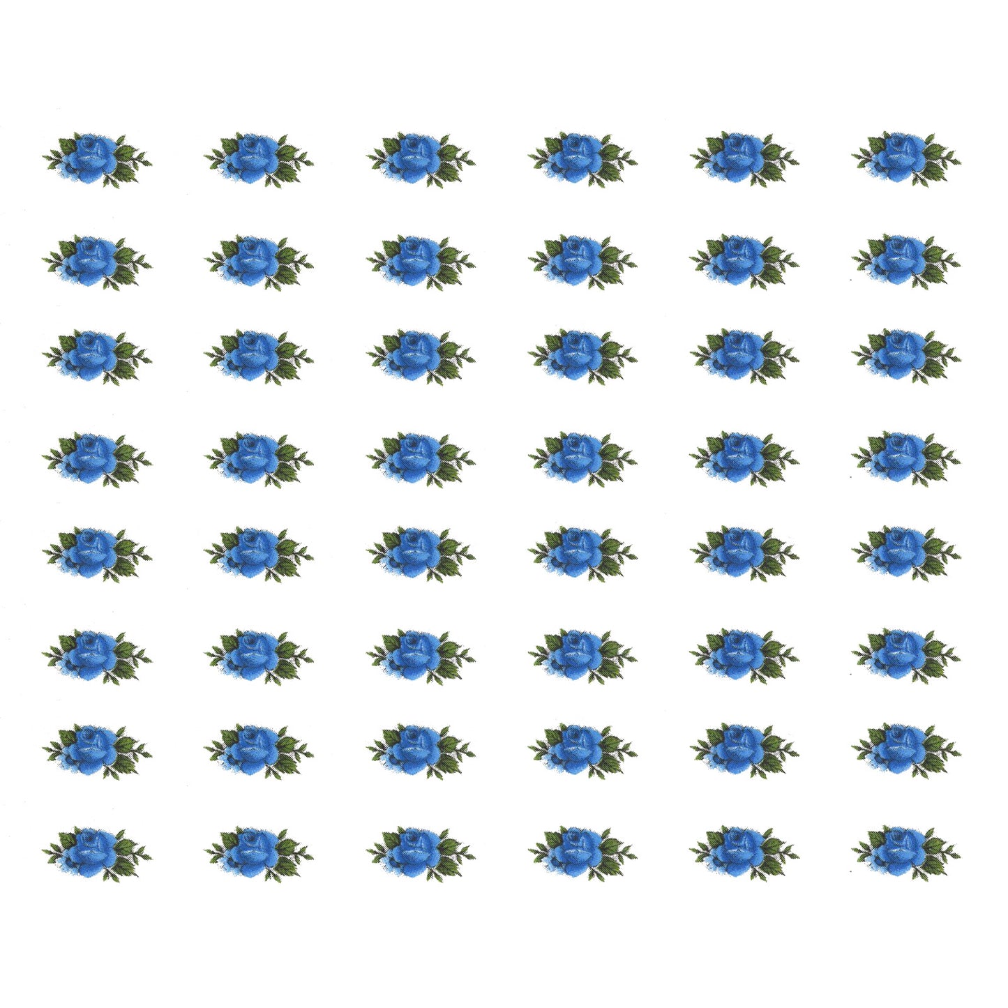 Rose Blue Flower Tiny Bud 50 pcs 0.75 Inch Overglaze Waterslide Ceramic Decals