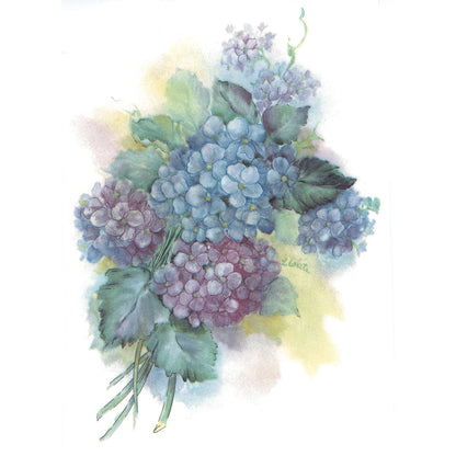 Hydrangea Flower Blue Purple Overglaze Ceramic Decals