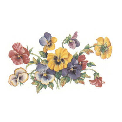 Pink Yellow Purple Pansy Flower Waterslide Ceramic Decals