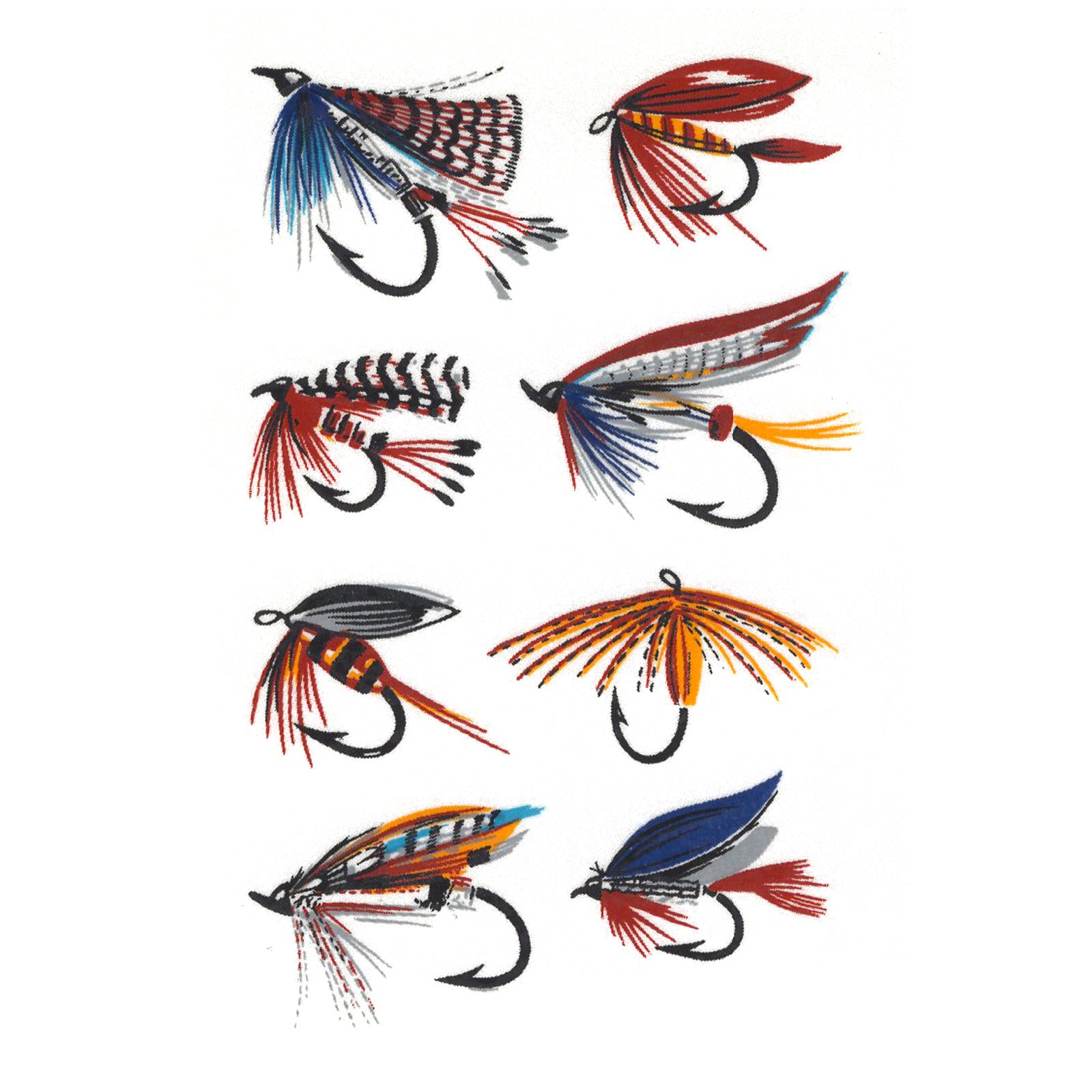 Fishing Lures Overglaze Waterslide Ceramic Decals 1.25 Inches (32 decals)