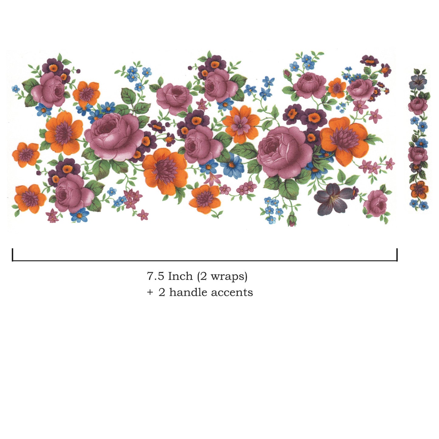 Rockingham Rose Mug Wrap 7.5 Inch Overglaze Waterslide Ceramic Decal
