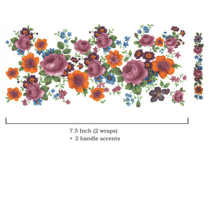 Rockingham Rose Mug Wrap 7.5 Inch Overglaze Waterslide Ceramic Decal