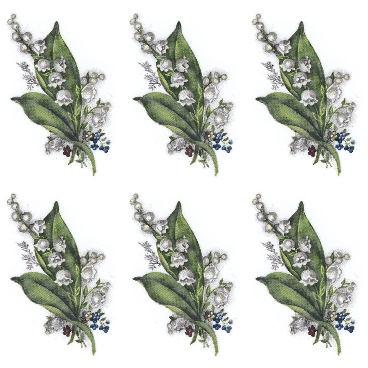 Lily of the Valley Flower Spray Overglaze Ceramic Decals