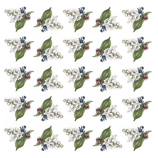 Lily of the Valley Flower 1 Inch 25 pcs Overglaze Ceramic Decals