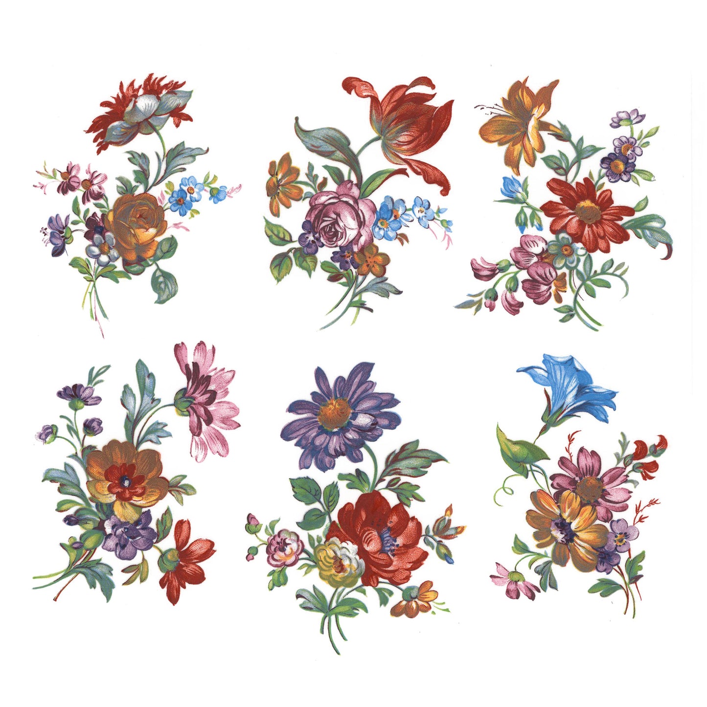 Vibrant Wildflowers Spray Overglaze Ceramic Decals