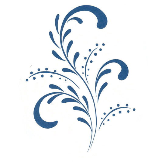 Blue Swirls 5 Inch Overglaze Waterslide Ceramic Decals