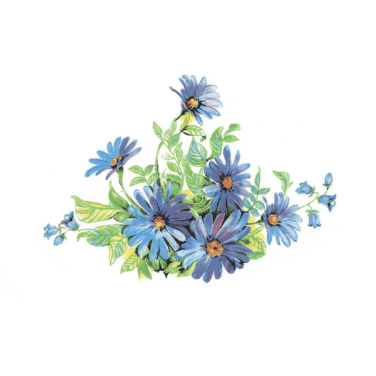 Blue Daisies Overglaze Ceramic Decals