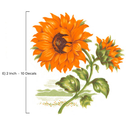 Yellow Sunflowers Flowers Overglaze Waterslide Ceramic Decals