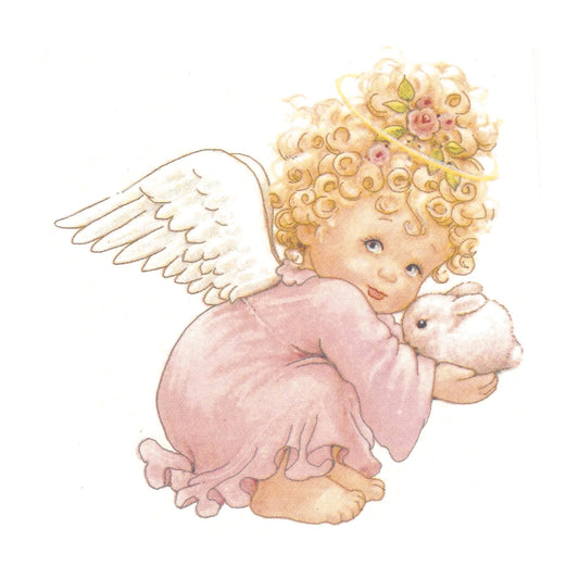 Easter Angel Pink Dress Bunny Overglaze Waterslide Ceramic Decals