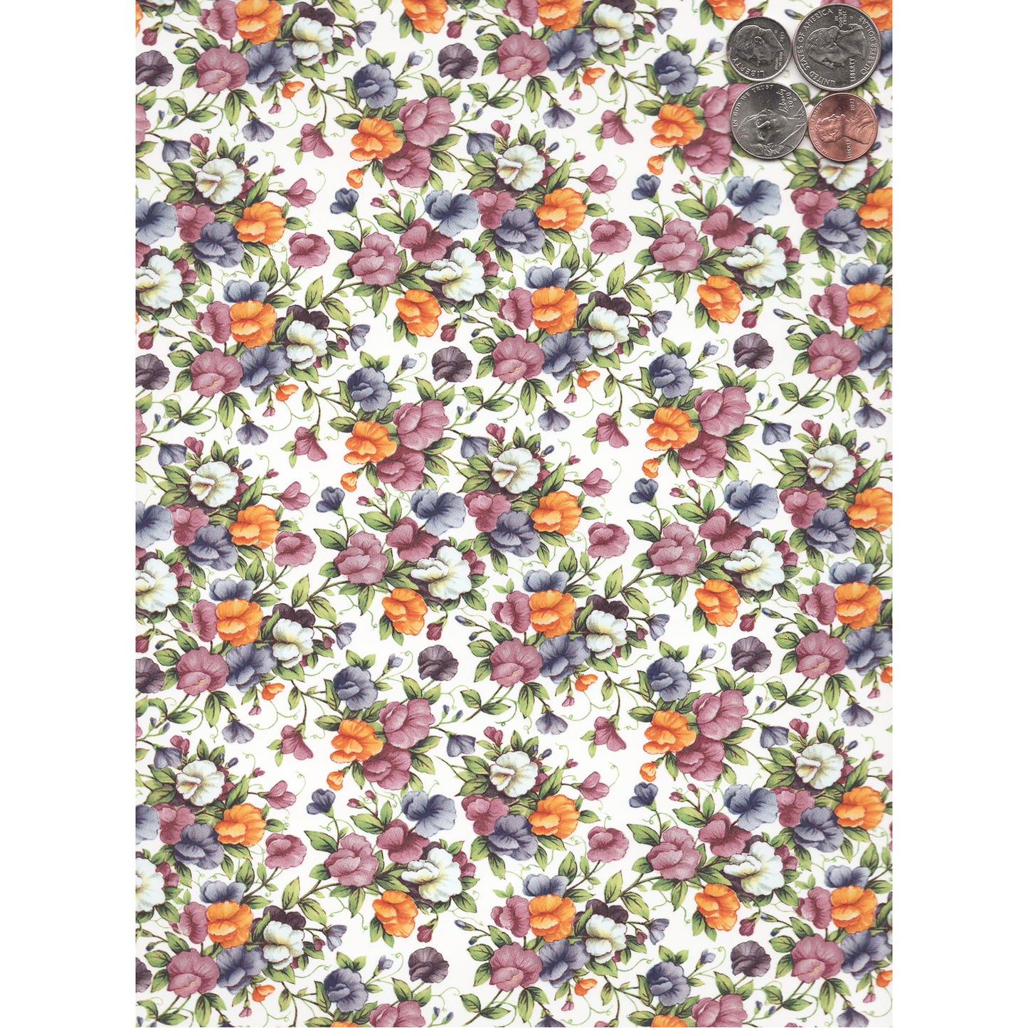 Allover Sweet Pea Chintz 1 pc 9 x 13.5 Inch Overglaze Ceramic Decal Sheet