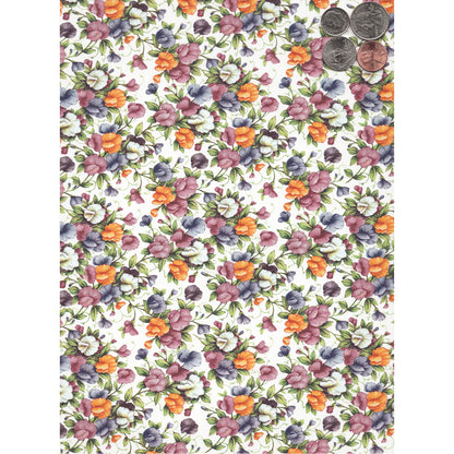 Allover Sweet Pea Chintz 1 pc 9 x 13.5 Inch Overglaze Ceramic Decal Sheet