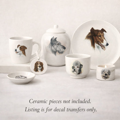 Dog Portrait Overglaze Ceramic Decals