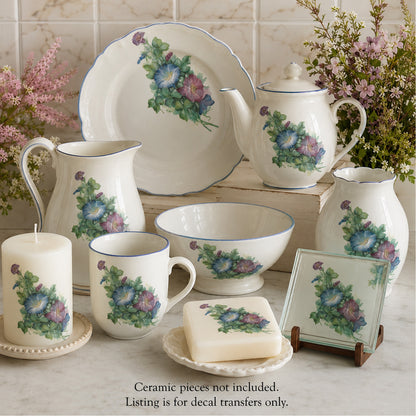 Flowers Morning Glory Overglaze Ceramic Decals