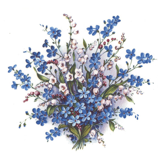 Forget Me Not Lily Flower Bouquet Overglaze Waterslide Ceramic Decals