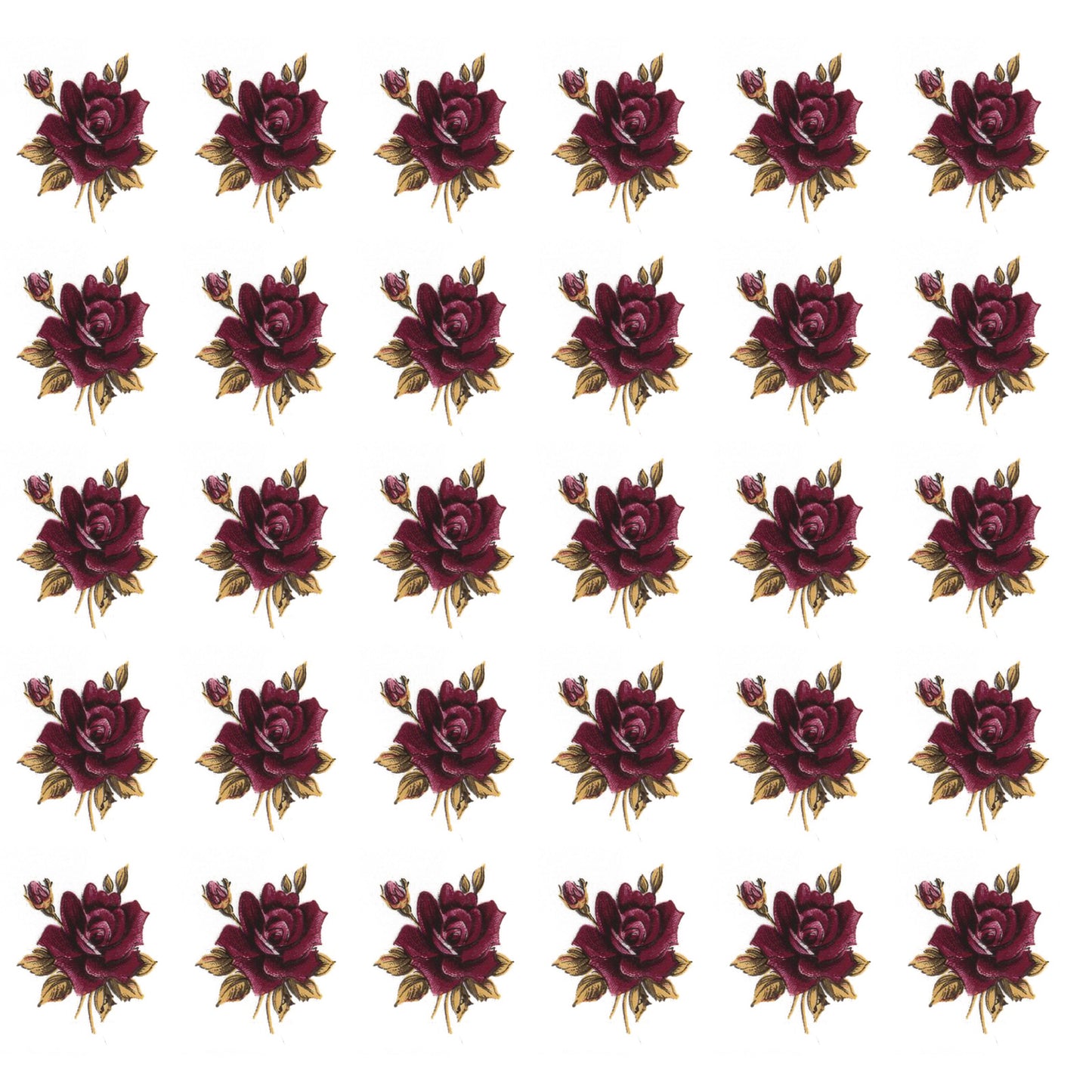 Flowers Cecily Burgundy Pink Rose Overglaze Ceramic Decals