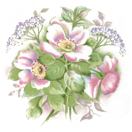 Flowers Dogwood Bouquet White Pink Overglaze Ceramic Decals