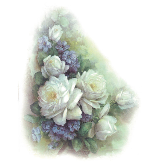 Flowers Rose Sussex White Overglaze Ceramic Decals