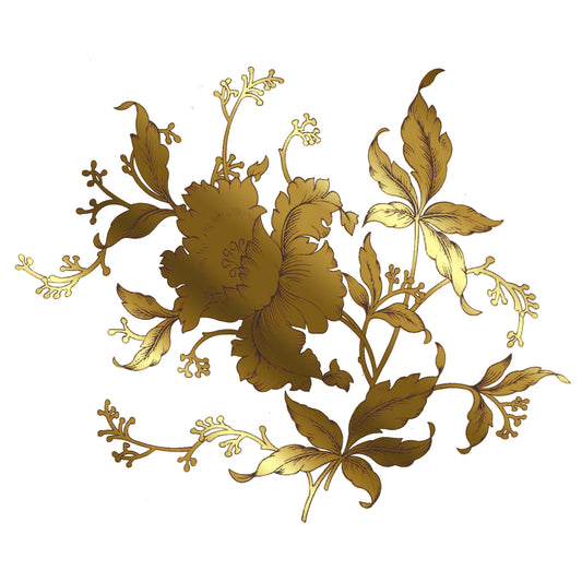 Flowers Gold Style C Overglaze Ceramic Decals