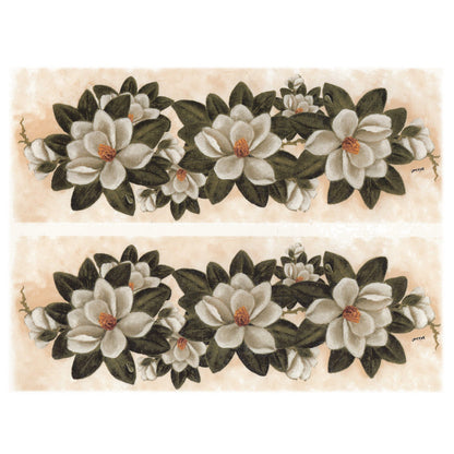 Flowers White Magnolia Overglaze Ceramic Decals