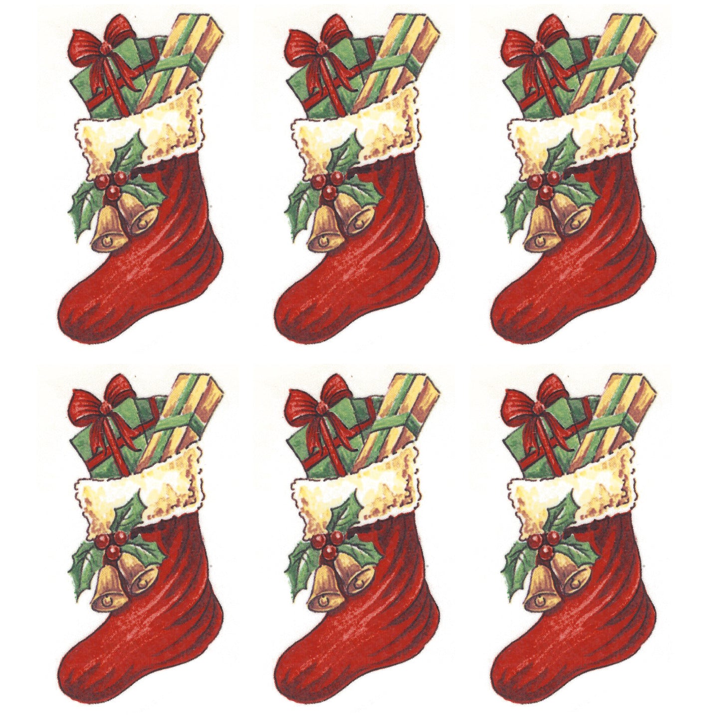 Christmas Stocking Presents Overglaze Waterslide Ceramic Decals