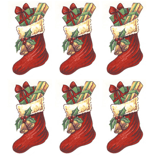 Christmas Stocking Presents Overglaze Waterslide Ceramic Decals