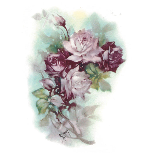 Flowers Burgundy Morgan Rose Overglaze Ceramic Decals