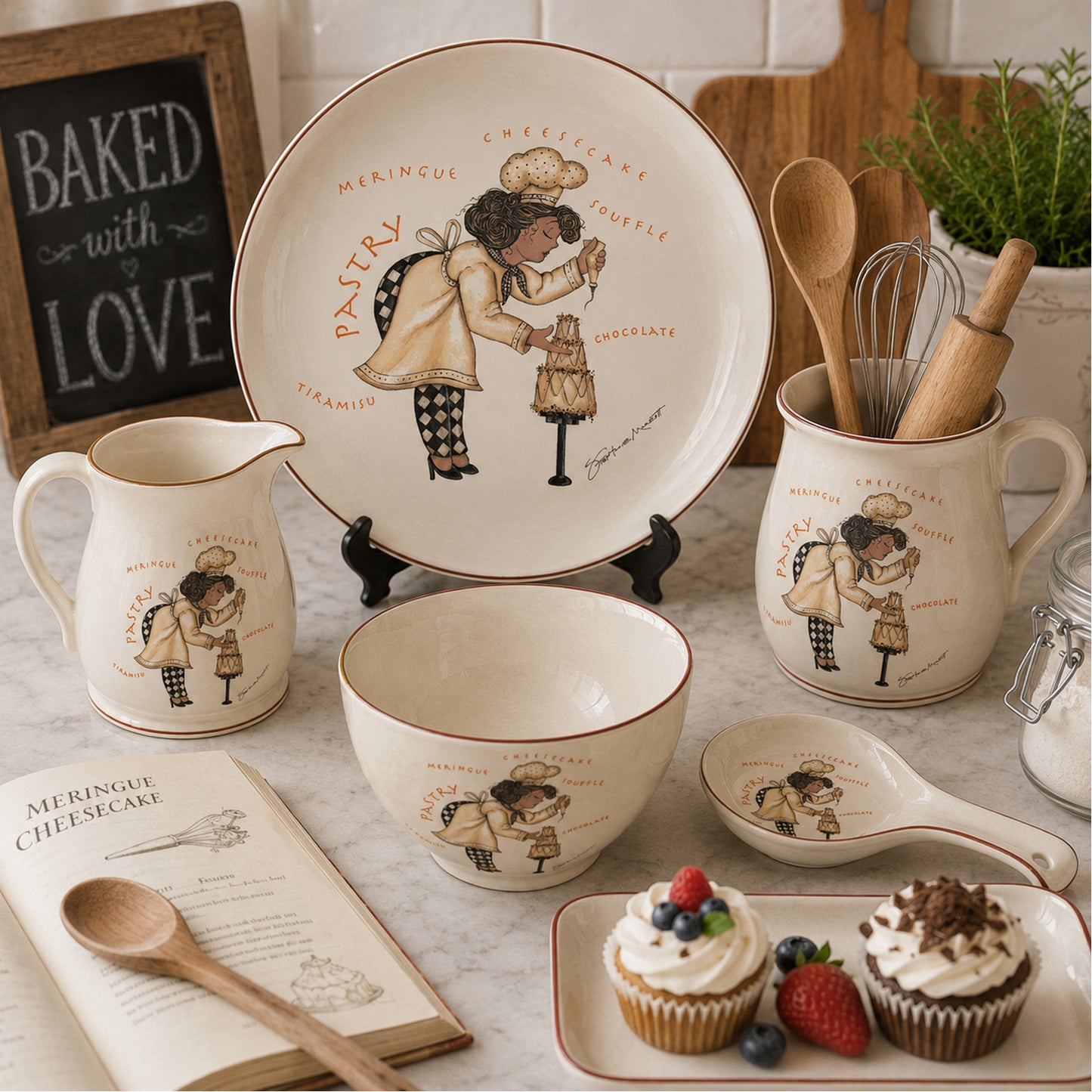 Pastry Chef Cake Decorator Overglaze Ceramic Decals