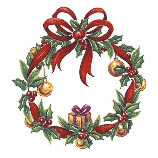 Christmas Wreath Overglaze Waterslide Ceramic Decals