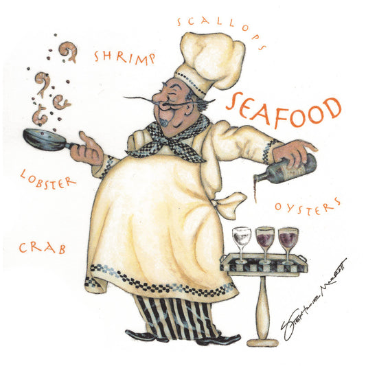 Seafood Chef No Background Overglaze Ceramic Decals