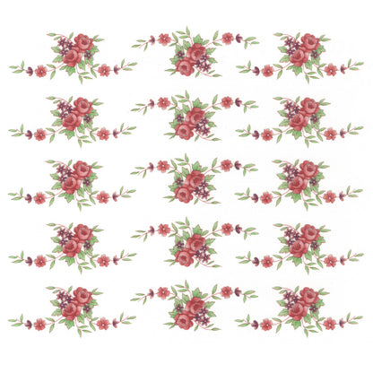 Flowers Pink Floral Border Overglaze Ceramic Decals