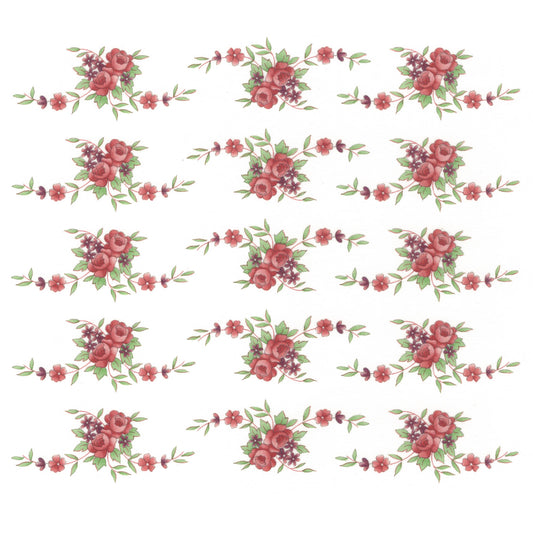 Flowers Pink Floral Border Overglaze Ceramic Decals