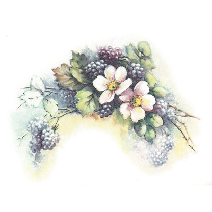 Blackberries and Flowers Overglaze Ceramic Decals