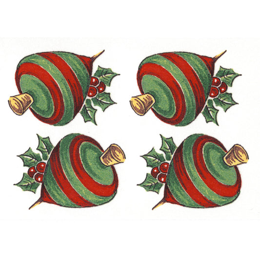 Christmas Spinning Top Overglaze Ceramic Decals