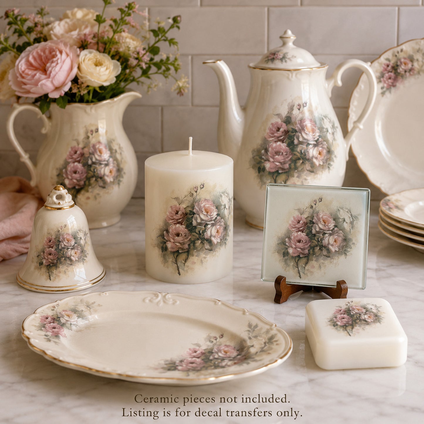 Flowers Roseland Roses Overglaze Ceramic Decals
