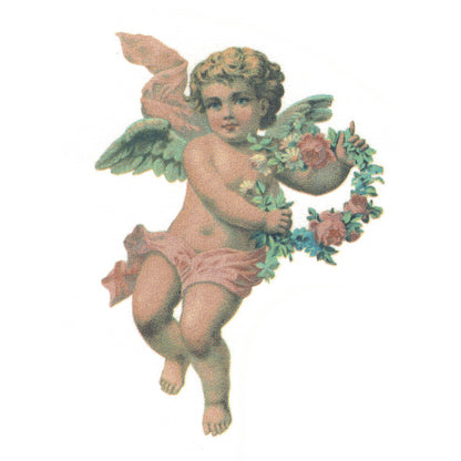 Cherub with Floral Garland Overglaze Ceramic Decals – Victorian Vintage Cupid