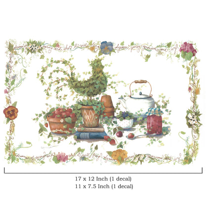 Rooster Topiary Country Kitchen Overglaze Ceramic Decals