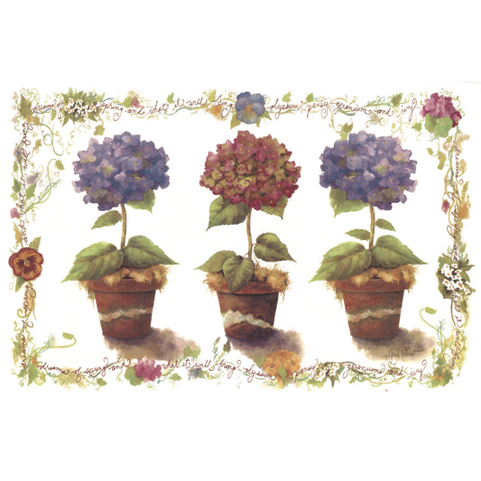 Topiary Terra Cotta Tray Mural Overglaze Ceramic Decals