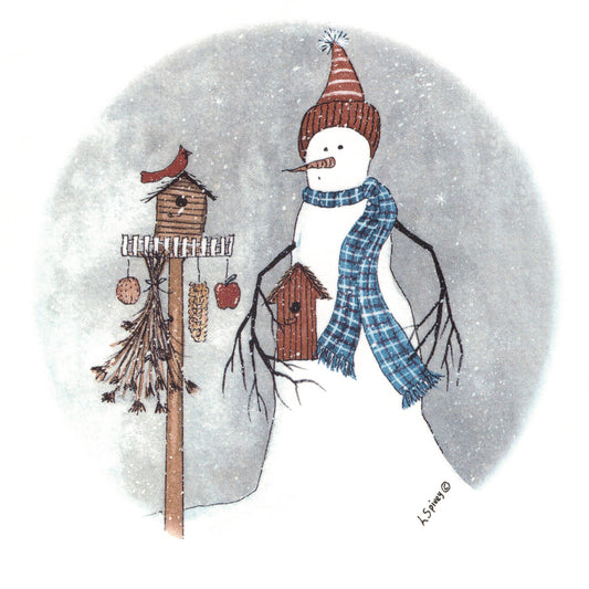 Christmas Snowman Birdhouse Overglaze Ceramic Decals
