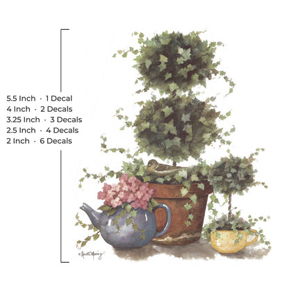 Topiary Tea Pots Overglaze Ceramic Decals