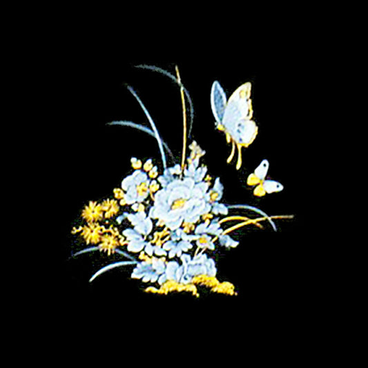 Flowers Butterflies Gold and White Overglaze Ceramic Decals