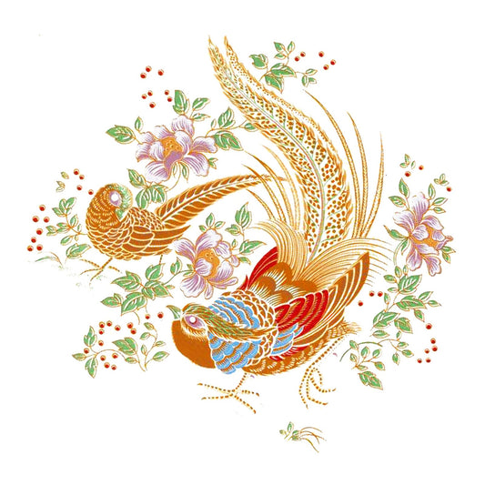 Pheasant with Gold Accents Overglaze Ceramic Decals