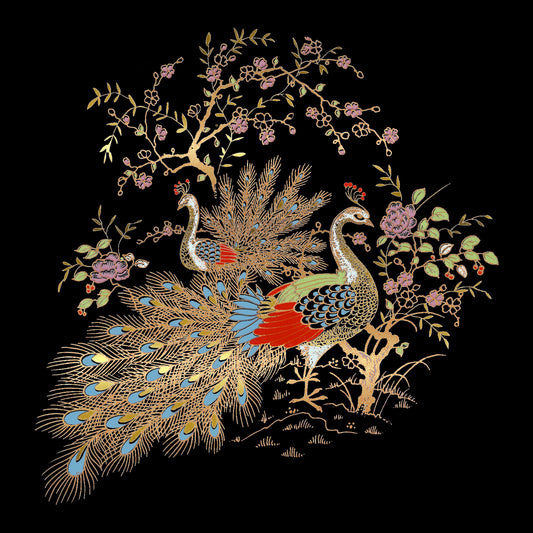 Gold Peacock Overglaze Ceramic Decals