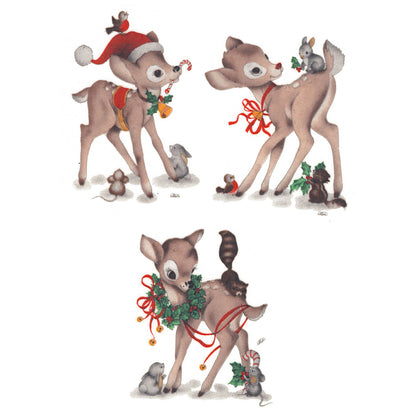 Christmas Woodland Reindeer Overglaze Ceramic Decals
