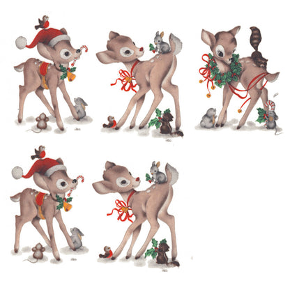 Christmas Woodland Reindeer Overglaze Ceramic Decals