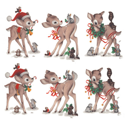 Christmas Woodland Reindeer Overglaze Ceramic Decals