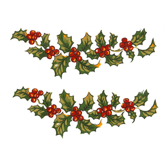 Christmas Holly Berries Overglaze Ceramic Decals