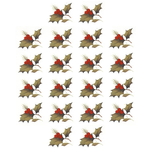 Christmas Holly Berries Overglaze Ceramic Decals