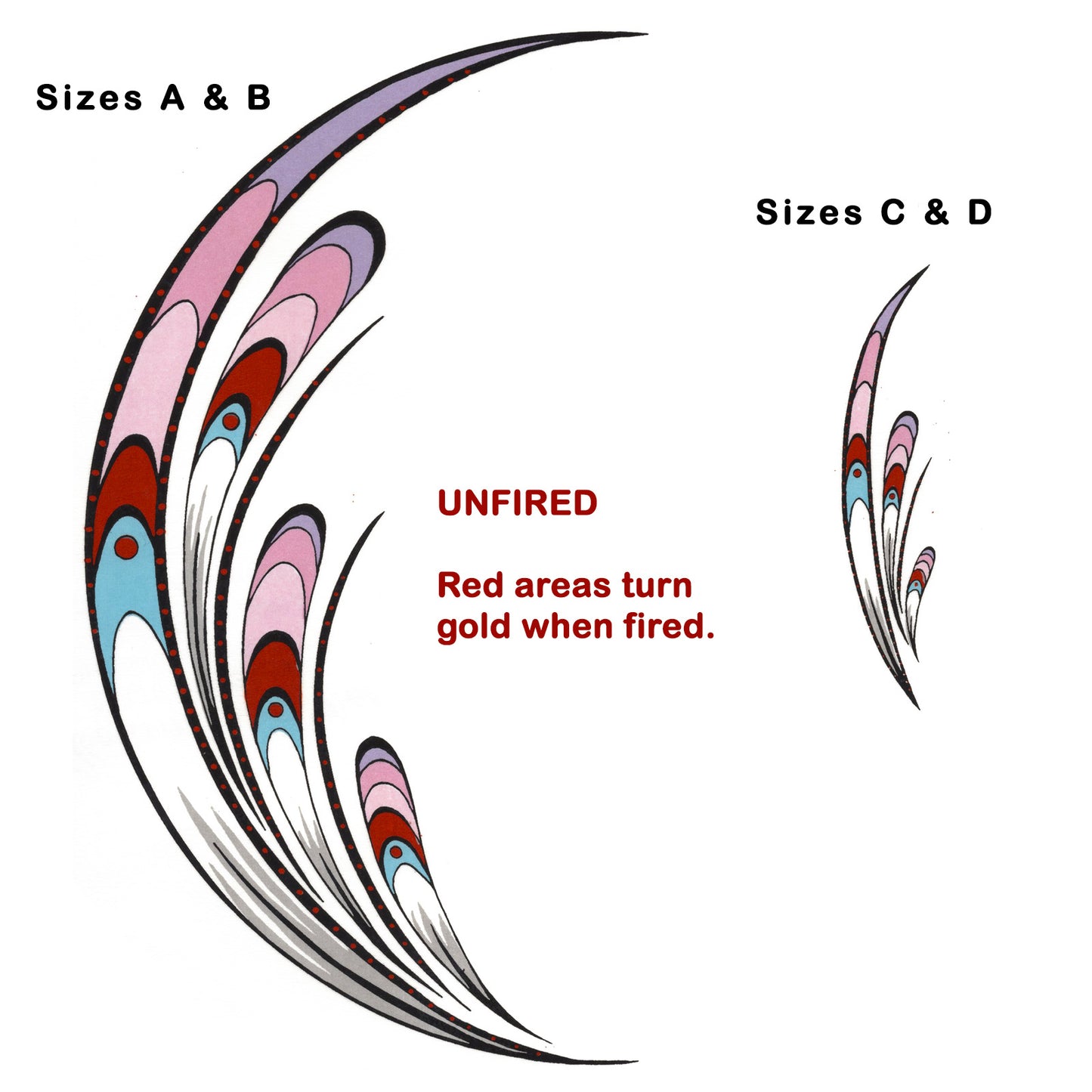 Southwest Design with Gold Overglaze Ceramic Decals