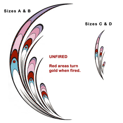 Southwest Design with Gold Overglaze Ceramic Decals